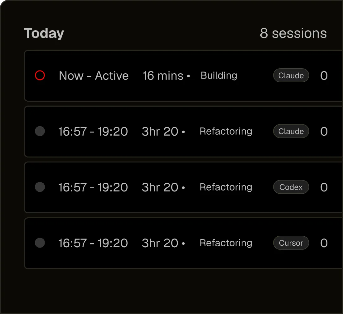 Sessions that build themselves.