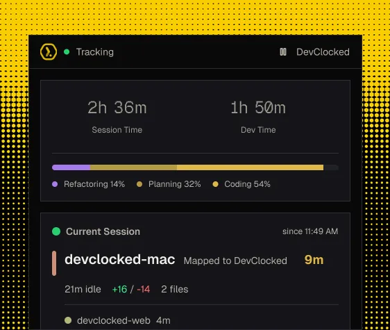 DevClocked Mac app interface preview